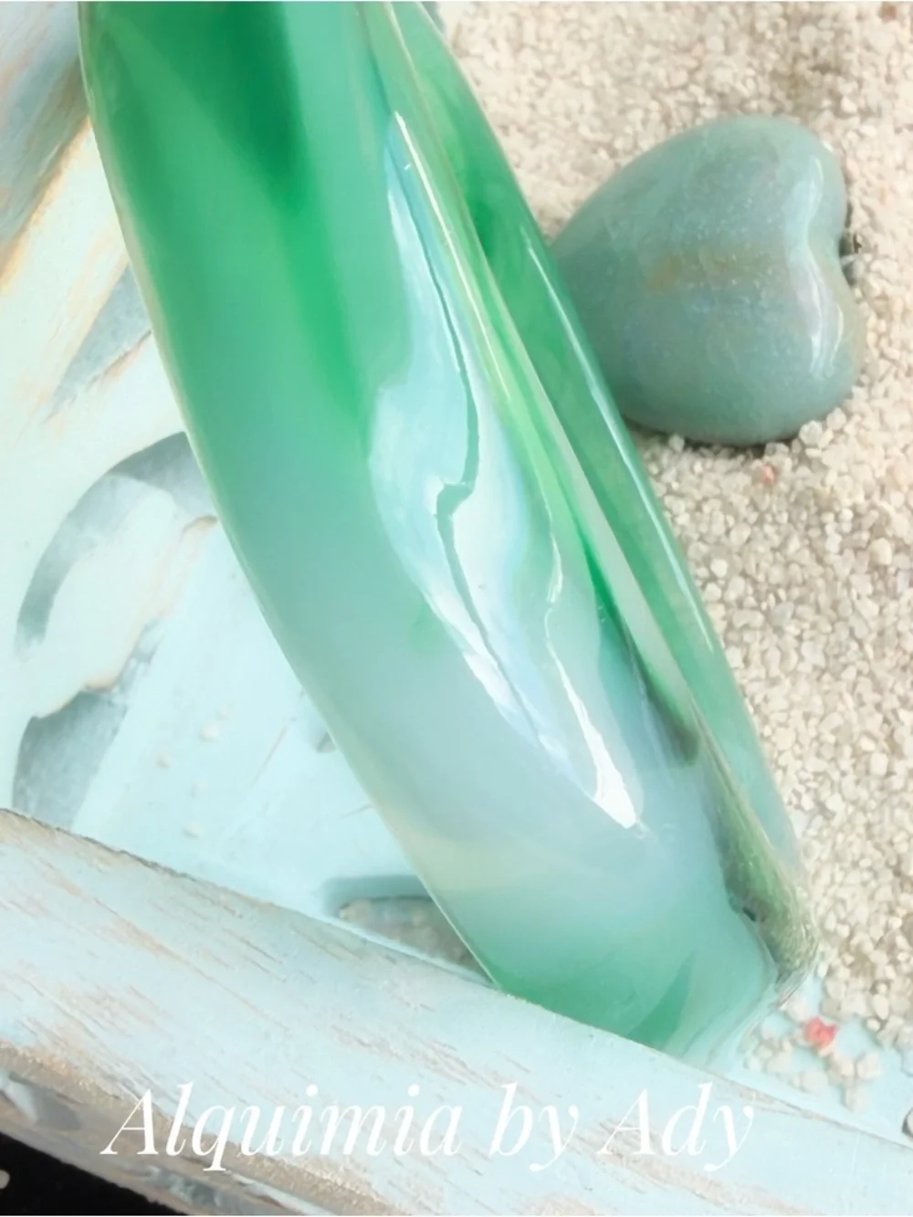 Alquimia Green Resin Bangle Bracelet
